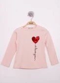 Toontoy Kız Çocuk Göğsü Pul Nakışlı T-Shirt - 5