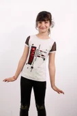 Toontoy Kız Çocuk Yıldız Baskılı Kol Tarafı Fileli Tişört - 3