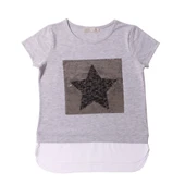 Toontoy Kız Çocuk Pullu Yıldız Nakışlı Tişört thumbnail 6