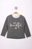Toontoy Kız Çocuk Yazı Varaklı T-Shirt - 11