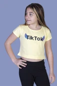 Toontoy Kız Çocuk Ön Arka TikTok Baskılı Tişört - 1