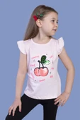 Toontoy Kız Çocuk Çevirmeli Pullu Kiraz Baskılı Tişört - 10