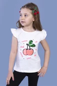 Toontoy Kız Çocuk Çevirmeli Pullu Kiraz Baskılı Tişört - 7