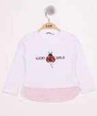 Toontoy Kız Çocuk Uğur Böceği Nakışlı T-Shirt - 3