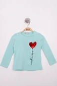 Toontoy Kız Çocuk Göğsü Pul Nakışlı T-Shirt - 9