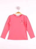 Toontoy Kız Çocuk Göğsü Çiçek Nakışlı T-Shirt - 1