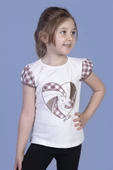 Toontoy Kız Çocuk Kalp Nakışlı İnci Detaylı Tişört - 7