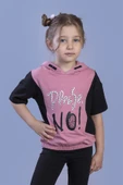 Toontoy Kız Çocuk Kapüşonlu Garni Detaylı Baskılı Tişört thumbnail 1
