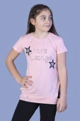 Toontoy Kız Çocuk Yıldız Baskılı Taş İşlemeli Tişört thumbnail 3