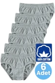 Erkek Çocuk % 100 Pamuklu 6'lı Gri Slip Külot - 3
