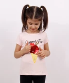 Toontoy Kız Çocuk Dondurma Baskılı Tişört - 10