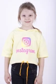 Toontoy Kız Çocuk Instagram Baskılı Kapüşonlu Tişört - 7