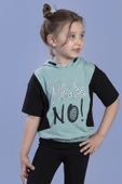 Toontoy Kız Çocuk Kapüşonlu Garni Detaylı Baskılı Tişört thumbnail 2