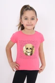 Toontoy Kız Çocuk Gülen Yüz Pullu Nakış Tişört thumbnail 11