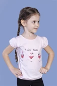 Toontoy Kız Çocuk Lastikli Büzgü Detaylı Baskılı Tişört - 7