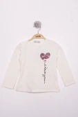 Toontoy Kız Çocuk Göğsü Pul Nakışlı T-Shirt - 1
