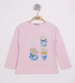 Toontoy Kız Çocuk Papatya Vazo Baskılı T-Shirt - 7