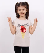 Toontoy Kız Çocuk Dondurma Baskılı Tişört - 1