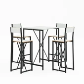 Eportatif 4 Kişilik Bar Masa Sandalye Seti Mutfak Yemek Masası Takımı Beyaz 1576 - 4