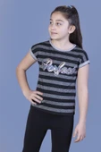 Toontoy Kız Çocuk Perfect Nakışlı Kolları İnci Detaylı Tişört - 8