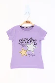 Kız Çocuk Baskılı Bisiklet Yaka Kısa Kollu Tişört thumbnail 2