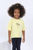 Toontoy Kız Çocuk Panama Beach Baskılı Tişört - 5