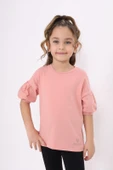 Toontoy Kız Çocuk Nakışlı Tişört - 3