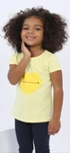 Toontoy Kız Çocuk Kalpli Yazı Baskılı Tişört - 5