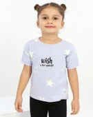 Toontoy Kız Çocuk Wish A For Yourself Yıldız Baskılı Tişört - 1