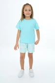Toontoy Kız Çocuk Garni ve Üst Çiçek Baskılı Şortlu Takım - 4