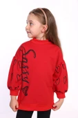 Toontoy Kız Çocuk Baskılı Balon Kol Sweatshirt - 5