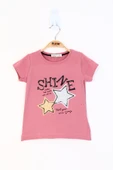 Kız Çocuk Baskılı Bisiklet Yaka Kısa Kollu Tişört thumbnail 7