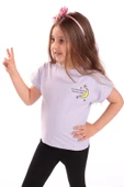Toontoy Kız Çocuk Ay Yıldız Baskılı Tişört - 4