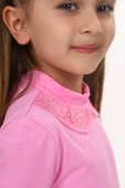 Toontoy Kız Çocuk Yakası Dantel Detaylı Tişört thumbnail 7