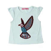 Toontoy Kız Bebek Tişört Pullu Kuş Baskı - 5