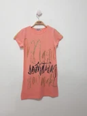 Toontoy Kız Çocuk Yazı inci Taşlı Elbise thumbnail 1