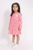 Toontoy Kız Çocuk Göğsü Çiçek Detaylı Elbise - 4