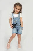 Kız Bebek Salopet Çantalı Gitar Nakışlı Kot - 6
