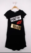 Toontoy Kız Çocuk Yes No Baskılı Elbise - 10