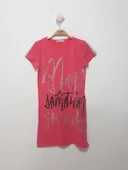 Toontoy Kız Çocuk Yazı inci Taşlı Elbise thumbnail 5