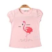 Toontoy Kız Bebek Filamingo Baskılı Tişört - 5