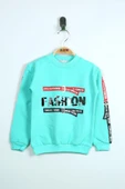 Toontoy Kız Çocuk Sweatshirt Kollari Şeritli Pullu Fashion Nakış - 2