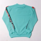 Toontoy Kız Çocuk Sweatshirt Kollari Şeritli Pullu Fashion Nakış - 1