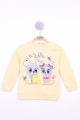 Toontoy Kız Çocuk Omuzdan Çıtçıtlı Fare Baskılı Sweatshirt thumbnail 3