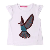 Toontoy Kız Bebek Tişört Pullu Kuş Baskı - 3