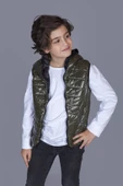 Toontoy Erkek Çocuk Kapşonlu Parlak Yelek - 8