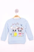 Toontoy Kız Çocuk Omuzdan Çıtçıtlı Fare Baskılı Sweatshirt thumbnail 1