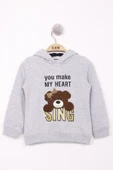 Toontoy Kız Çocuk Pullu Ayıcık Nakışlı Sweatshirt - 3