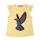 Toontoy Kız Bebek Tişört Pullu Kuş Baskı - 4