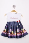 Toontoy Kız Bebek Dondurma Baskılı Elbise - 7
